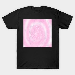 Pink Cotton Candy Design, Swirls of Pink & Stars on a Background on Graphic Marble: Cute Gifts T-Shirt